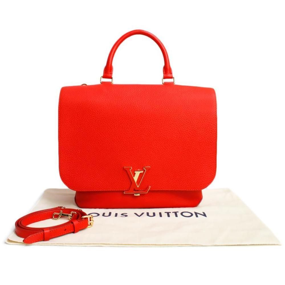 Louis Vuitton Volta Taurillon Leather 2 Way Shoulder Handbag Coquelicot Red - Picture 2 of 8